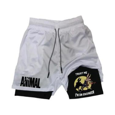 Imagem de Shorts De Praia Masculinos De Secagem Rápida Com Estampa De Pato, Dupl