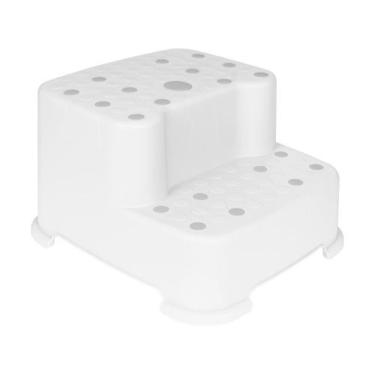 Imagem de Degrau Duplo Infantil Suporta 80kg Acesso Vaso Pia Banheiro Escadinha 