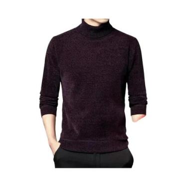 Imagem de Suéter Masculino Slim Fit De Gola Alta, Quente, Macio E Grosso, Pullov