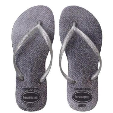 Imagem de Chinelo Infantil Menina Havaianas Preto Glitter - SLIM GLOSS