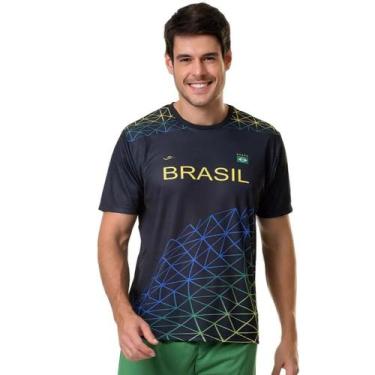 Imagem de Camiseta Elite Brasil Copa do Mundo Masculina, Preto, Amarelo, P