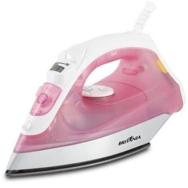 Imagem de Ferro de passar a vapor britania 1120w 220v branco/rosa - antiaderente