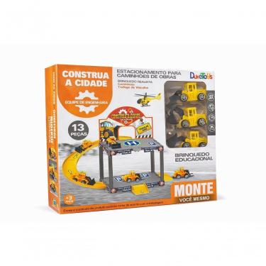 Imagem de Brinquedo de Engenharia com Pista e Carrinhos Montáveis DTY0704 Amarelo Dute Brasil