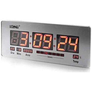 Imagem de Relógio Parede Mesa Led Digital Gigante Painel Data Temperatura 52Cm -