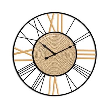 Imagem de Relógio de Parede Decorativo Vazado Bege e Preto 60cm MD0058 BTC