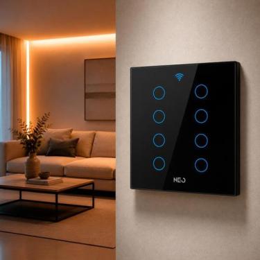 Imagem de Interruptor Inteligente Smart Wi-fi Alexa google 8 Botões 4x4 Bivolt P