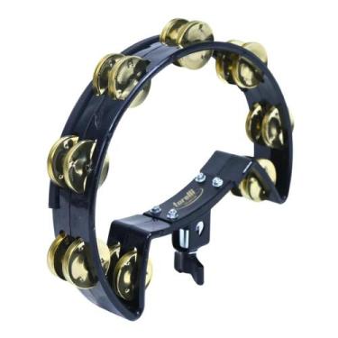 Imagem de Pandeirola torelli policarbonato preta c/ clamp platinela tp327
