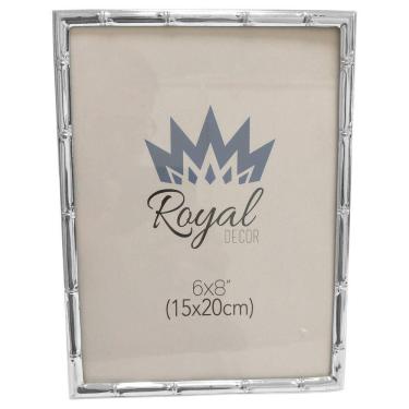 Imagem de Porta Retrato Royal Decor Bambu Aço prata