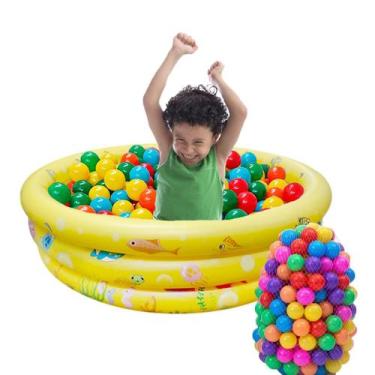 Imagem de Piscina Infantil Inflável 100 Litros Colorido + 100 Bolinhas - BS7COMP