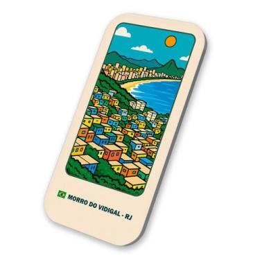 Imagem de Imã de Geladeira Souvenir Turismo Morro do Vidigal RJ 3x6cm - M-Planne
