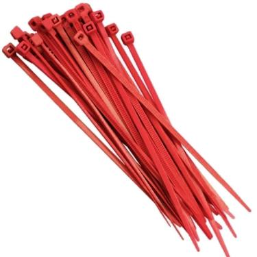 Imagem de Abraçadeira de Nylon 7303 3,6x150mm para Organização de Fios e Cabos Vermelha com 50 Peças Brasfort