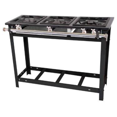 Imagem de Fogão Industrial 3 Bocas Duplo 30x30 Linha Extra Baixa Pressão Venânci