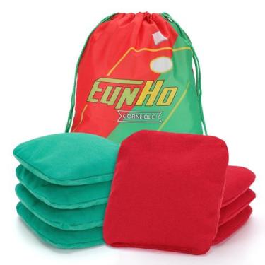Imagem de Conjunto EunHo de 8 sacos para cornhole com dupla face 15 x 15 cm