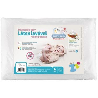 Imagem de Travesseiro Bebê Fibrasca Látex Lavável Antissufocante Percal 180 Fios