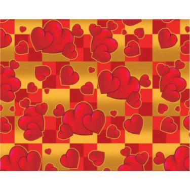 Imagem de Papel Presente Bobina Couché 60CM Modelo. 235 Coração Vermelho - 100M 