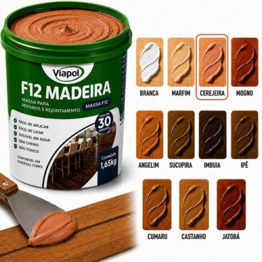 Imagem de Massa F12 Calafetar Para Madeira MDF Assoalho Correção Reparo Acabamen