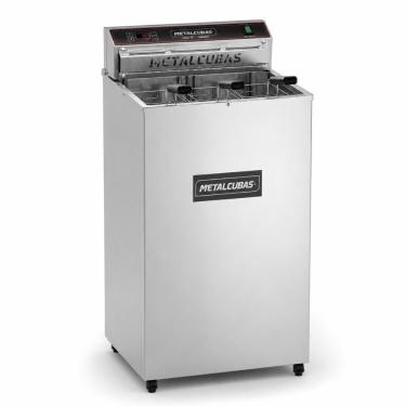 Imagem de Fritador Elétrico Água e Óleo de Pedestal FAO 25 Capacidade 25L Óleo e 8L Água Inox 220V Metalcubas