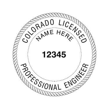 Imagem de Carimbo de engenheiro de autotinta; carimbo de borracha personalizado; carimbo de tinta ideal 500 carimbos redondos de borracha para o estado do Colorado