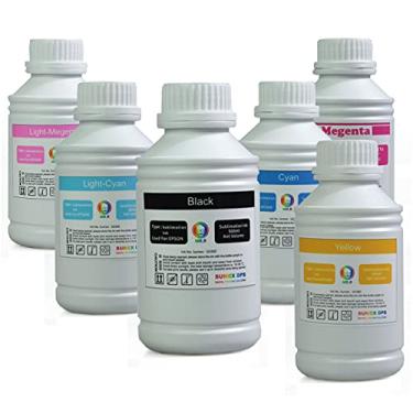 Imagem de Kit tinta refil sublimática compatível para impressoras epson 500 ml 6 cores