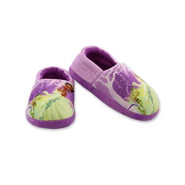 Imagem de Disney Pantufas infantis de pelúcia da Princesa Girls, Roxa, 5-6 Toddler