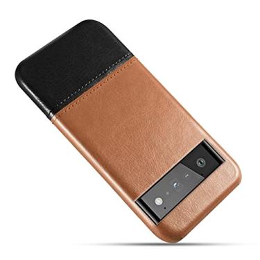 Imagem de Capa para Google Pixel 6/6 Pro, capa traseira de couro TPU (poliuretano termoplástico) moderna e durável com proteção antiarranhões e capa fina, D, 6 Pro de 6,7 polegadas