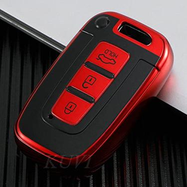 Imagem de Venus-David Shell da capa da chave do carro em TPU macio, adequado para Hyundai Solaris HB20 i30 Veloster SR ix35 Elantra sotaque Kia Rio Sportage K2 K3, vermelho