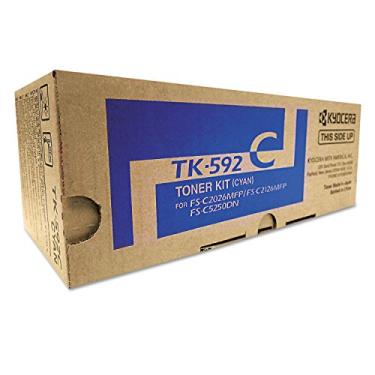 Imagem de Kyocera TK-592C 1T02KVCUS0 FS-C2026 C2126 C2526 C2626 C5250 M6026 6526 P6026 Cartucho de toner (ciano) em embalagem de varejo