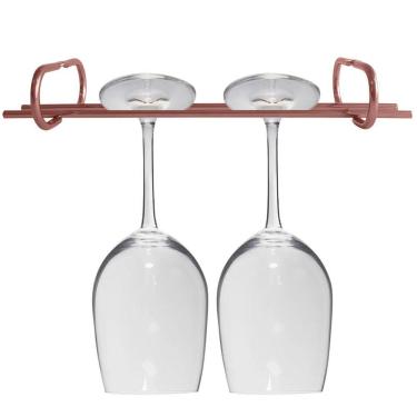 Imagem de Suporte Porta Taças Reto 25cm Organizador De Taças Suspenso Rose Gold