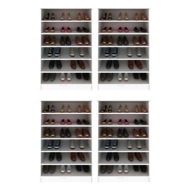 Imagem de Kit 4 Armários Sapateira Multiuso Bell P04 Branco - Mpozenato