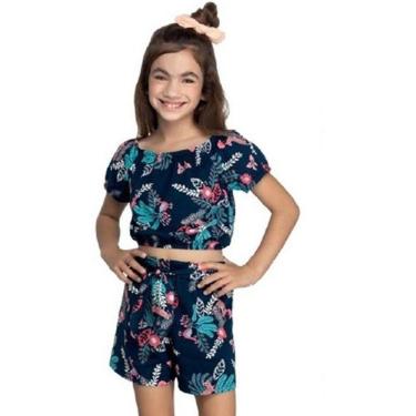 Imagem de Conjunto Infantil Ciganinha Menina Florido Short + Blusinha