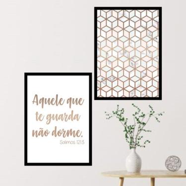 Imagem de Kit 2 Quadros Decorativos O Que Te Guarda Não Dorme
