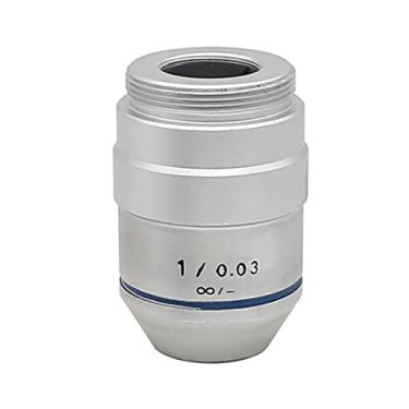 Imagem de Adaptador para microscópio 1X 2X acessórios para microscópio biológico acromático lente objetiva microscópio (cor: 1 X-Infinity)