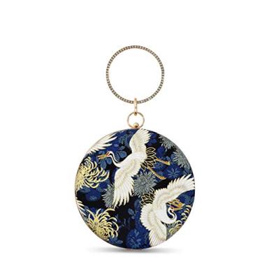 Imagem de zebrum Bolsa de mão feminina para noite, bolsa de mão para noite, bolsa de mão para festa de casamento, Azul, grande, redondo