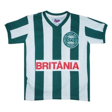 Imagem de Camisa Coritiba 1985 Liga Retrô Infantil  Branca E Verde 6