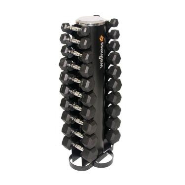 Imagem de Kit 10 Halteres Emborrachados Hexagonal 1,00 A 10,00 Kg (total 110,00 - Wk089