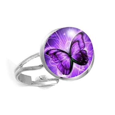 Imagem de Anel Borboleta Roxa Ajustável
