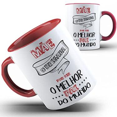 Imagem de Caneca vermelha Mãe obrigado por ser melhor Pai