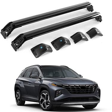 Imagem de Rack de teto com 2 peças barras transversais barra transversal Bagagem Rack de alumínio adequado para Hyundai 4th Tucson NX4 2020-2023