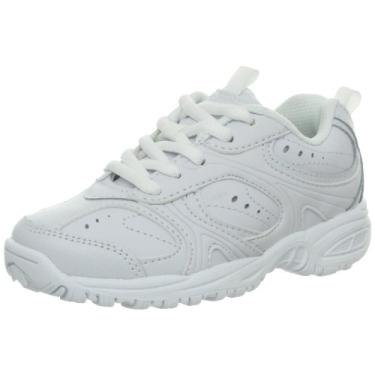 Imagem de Stride Rite Tênis Cooper Lace (bebê/criança pequena/criança grande), Branco, 12.5 Wide Little Kid
