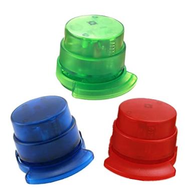 Imagem de 3 pacotes de grampeadores transparentes sem grampos, grampeador de capacidade de 5 folhas, seguro para crianças, proteção ambiental, portátil, mini grampeador sem grampos para casa, escola, escritório, jardim de infância