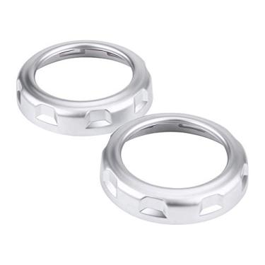 Imagem de Ymiko Acabamento de saída de ar traseira do carro, 1 par de adesivos de acabamento de anel de saída de ar traseira do carro compatível com Discovery 4 LR4 2009-2016