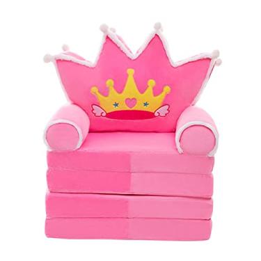 Imagem de sofá infantil dobrável de desenho , de sofá aberto para , de sofá de pelúcia para crianças com , ROSA