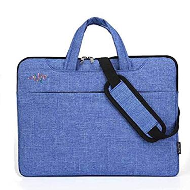 Imagem de WSLCN Bolsa para Laptop 13 polegadas Bolsa Mensageiro com Alça de Ombro (Azul)