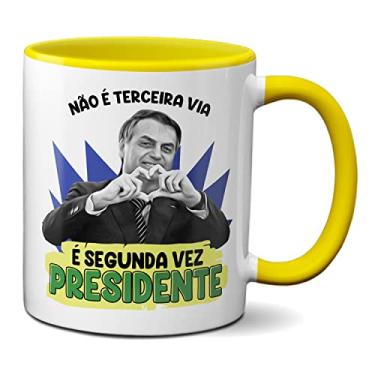 Imagem de Caneca Presente Bolsonaro É A Segunda Vez Presidente (Amarela)