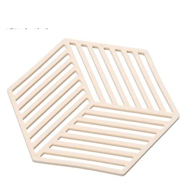 Imagem de Tapete de silicone retangular resistente ao calor porta-copos de copo de bebida suporte de panela antiderrapante jogo americano de mesa acessórios de cozinha almofada de porta-copos (cor: branco B)