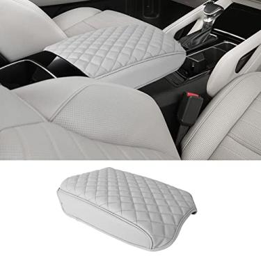 Imagem de sportuli Capa de console central de couro antiarranhões para apoio de braço compatível com acessórios Kia Telluride 2020 2021 2022 (cinza claro)