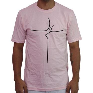 Imagem de Camiseta Camisa Masculina Evangélica Fe Cruz - 100% Algodão - Atelier
