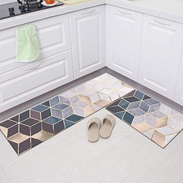 Imagem de SHENGANG Tapete de cozinha à prova de óleo à prova d'água tapete de banho macio para quarto tapete de chão para sala de estar tapete de porta tapete de cozinha, 1,40x60/120cm