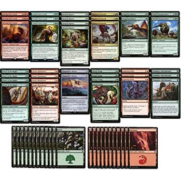 Imagem de MTG Decks & More Elite Red Green Dinosaur Enrage - Modern Legal - Custom Built - Magic The Gathering - - 60 cartas