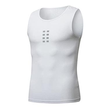 Imagem de Tingpai Camisola Masculina Sem Manga Ciclismo Secagem Rápida Coletes de Camada Base de Bicicleta Colete de Corrida de Verão Elástico Respirável Roupas Espo vas Pa Correr Jogging Ciclismo Ginásio Fitn